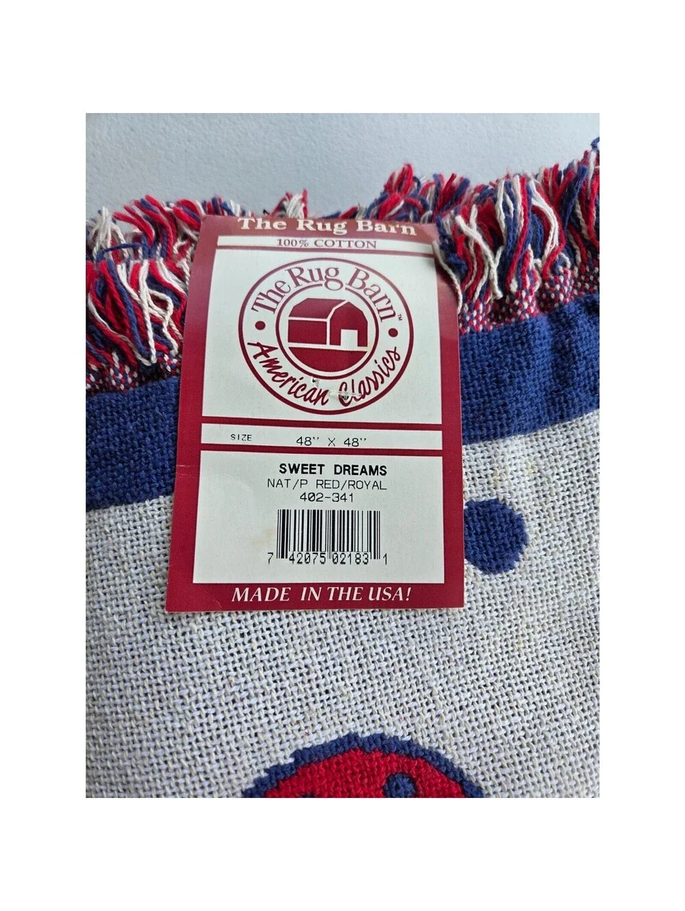 The Rug Barn Sweet Dreams Cotton Throw Blanket 48
